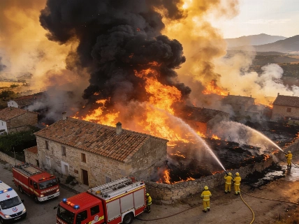 Bomberos apagan un incendio en Derio sin afectar el aeropuerto de Bilbao