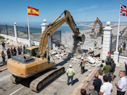 El derribo de la verja de Gibraltar marca un cambio histórico en la frontera