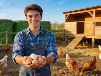 Un joven transforma 50 gallinas en una granja de éxito