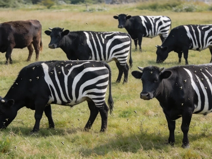 Pintan vacas como cebras y logran frenar a las moscas Español.News