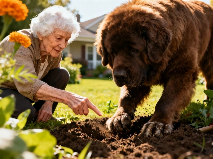 Cómo un inusual dúo de una abuela y un enorme Terranova conquistó las redes sociales