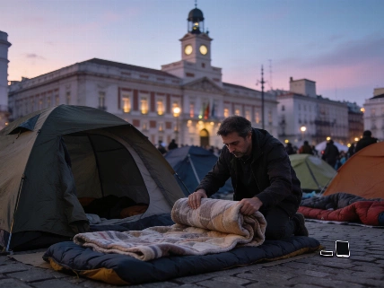 Tiendas de campaña toman Sol en protesta por la vivienda en Madrid Español.News