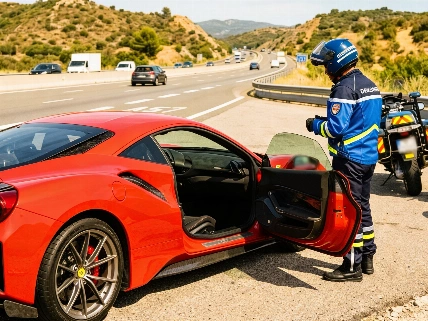 Propietario de un Ferrari 488 Pista pierde el coche y el carné tras una aceleración extrema en Francia