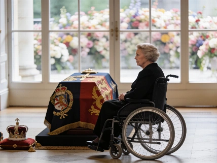 La princesa Astrid vela sola el féretro del rey Harald en Oslo
