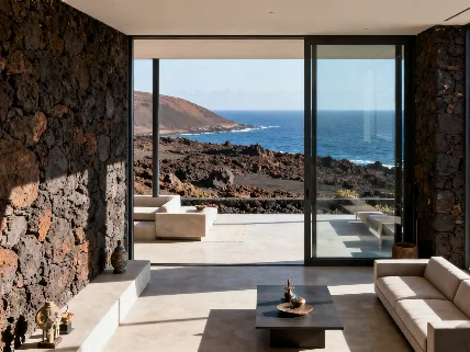 Siete dormitorios, vistas al Atlántico y apuesta por la filosofía wabi-sabi en una casa canaria