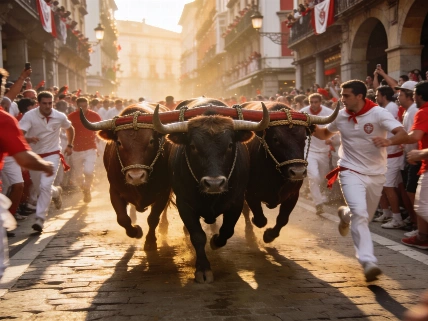 Ocho heridos y encierro veloz con toros de Miura en San Fermín Español.News