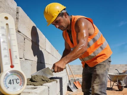 Trabajar bajo 40 grados: el reto diario en la construcción