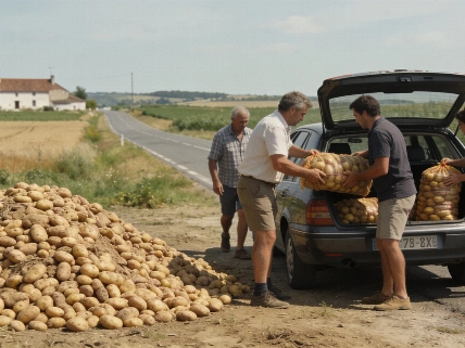 Un agricultor regala 500 toneladas de patatas y surge la reventa Español.News