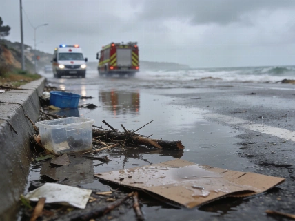 Un muerto y caos en Cataluña por el temporal que avanza hacia Baleares