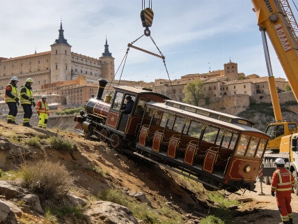 Un tren turístico sin conductor provoca un accidente en Toledo Español.News