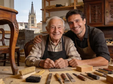 Un padre de 93 años y su hijo de 59 sorprenden en Burgos con su vitalidad y pasión por aprender