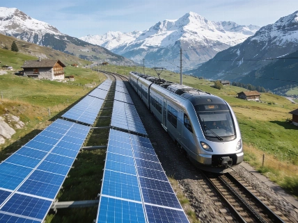 Suiza convierte las vías del tren en energía solar