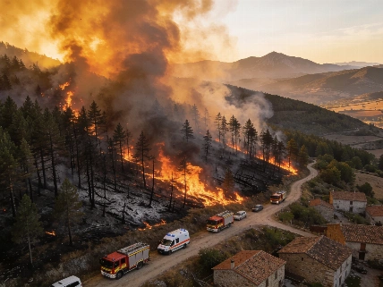 Incendio forestal en San Martín de Valdeiglesias obliga a confinar una residencia Español.News