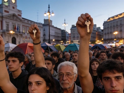Miles protestan en Sol tras el desahucio de Maricarmen en Madrid Español.News