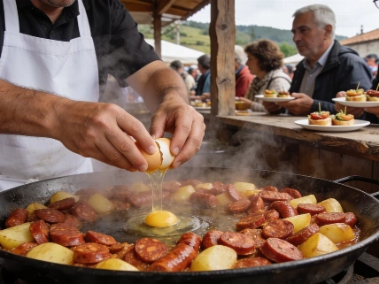 Lugo bate récord con una fiesta de huevos rotos y tapas gratis