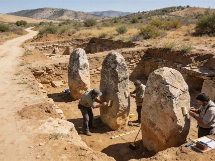 Un hallazgo en Huelva cambia la visión sobre las estelas prehistóricas