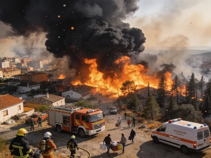 Incendio sin control en Madrid obliga a evacuar a miles de personas