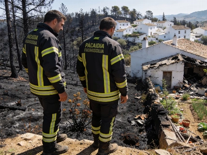 La UME interviene ante el avance del incendio en Tuéjar
