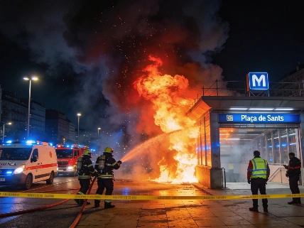 Ocho heridos, dos graves, tras explosión de gas en obras del metro de Sants Español.News