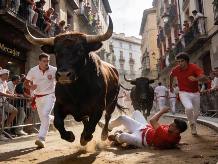 Toros de Álvaro Núñez protagonizan un encierro veloz y peligroso en Pamplona