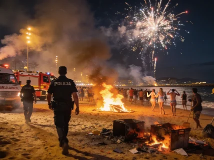 Sant Joan en Barcelona: 90.000 personas en la playa y récord de calor sin incidentes graves