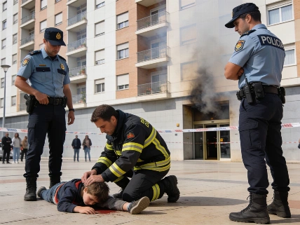 Un niño de 10 años muere al saltar de un tercer piso por un incendio en Burlada Español.News