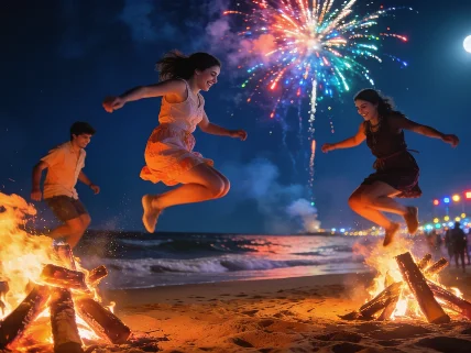 Fuego y rituales marcan la Noche de San Juan en España