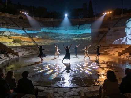 La humedad complica la función de Brel en el Teatre Grec Español.News