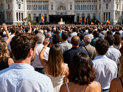 Un servicio religioso histórico se celebró en la plaza frente al ayuntamiento de la capital
