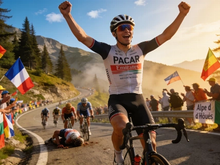 Pogacar logra su quinta victoria en el Tour de Francia 2026 en Alpe d'Huez Español.News