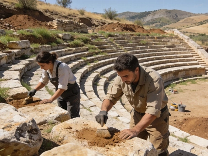 El graderío perdido del teatro romano de Antequera sale a la luz tras décadas enterrado Español.News