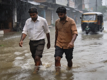 Lluvias intensas y alerta por un sistema de baja presión en India