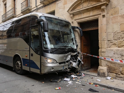 Dos heridos tras un choque entre autobús y cuatro coches en Montblanc