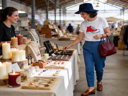 La infanta Elena sorprende con una visita espontánea al market Mano & Corazón de Madrid