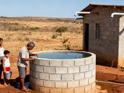 Una cisterna de placas de cemento permitió almacenar agua hasta ocho meses