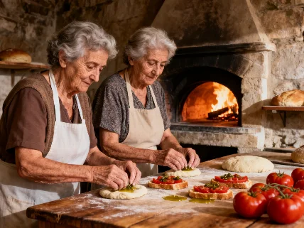 Teresa y Graciela atraen colas ante un horno de más de 700 años