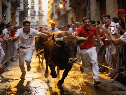 Un estadounidense herido por asta en el tercer encierro de San Fermín
