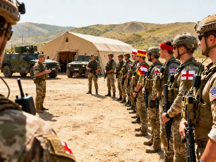 Unidades multinacionales realizan entrenamientos en la base de Mukhrovani