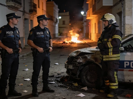 Guardias civiles y bomberos apedreados durante un incendio en Ceuta