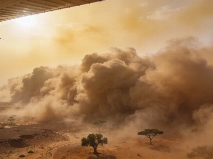La NASA capta una inusual nube de polvo africano sobre Mali y el Atlántico