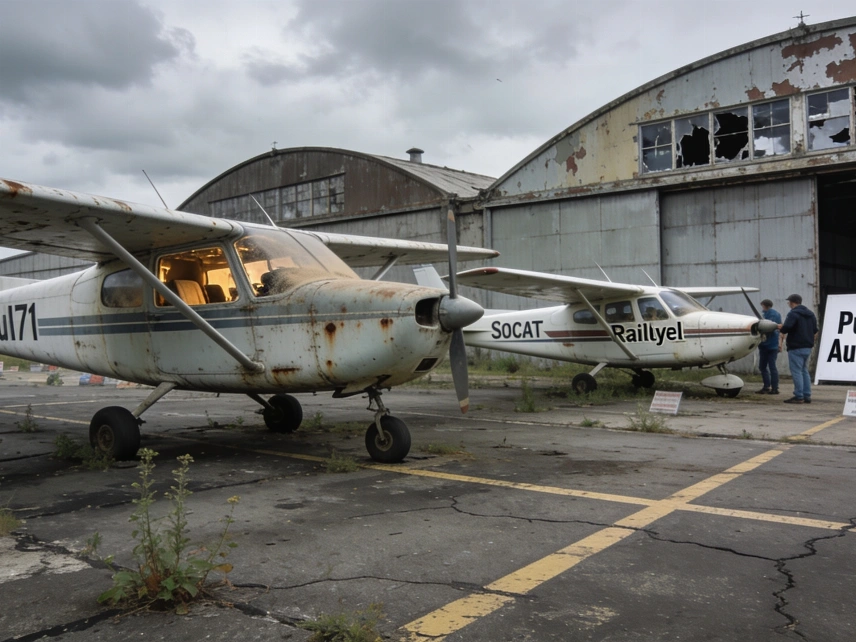 Aena subasta dos avionetas abandonadas en Bilbao Español.News