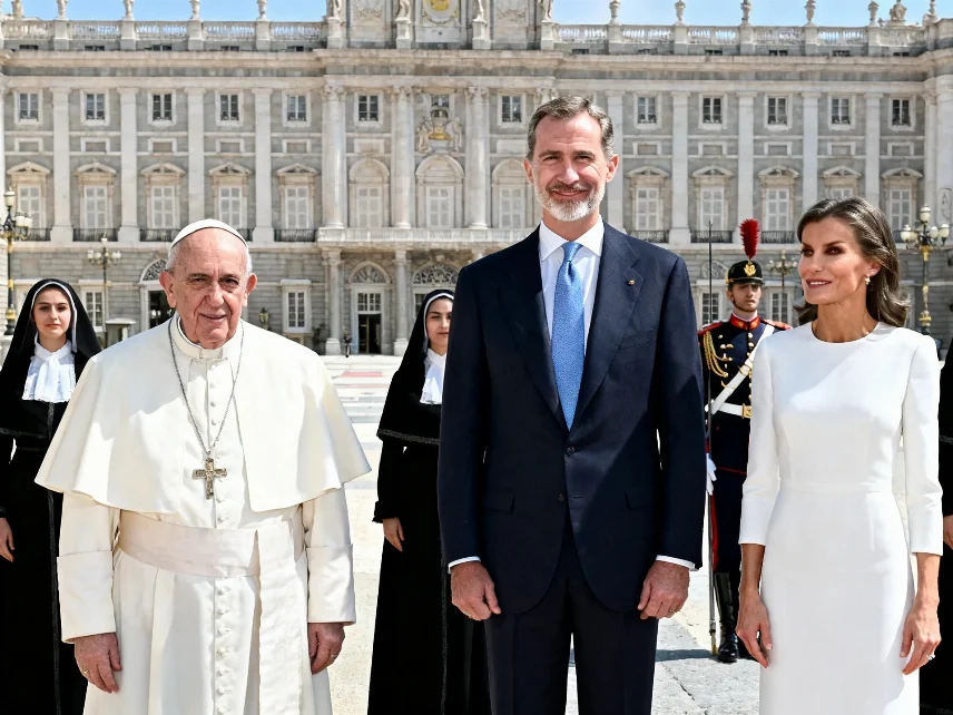 El encuentro del Papa con la familia real española transcurrió según el protocolo, pero no sin sorpresas Español.News