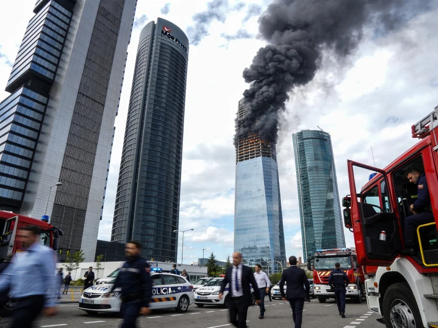 Evacuación urgente en la Torre Moeve tras incendio en una planta alta Español.News