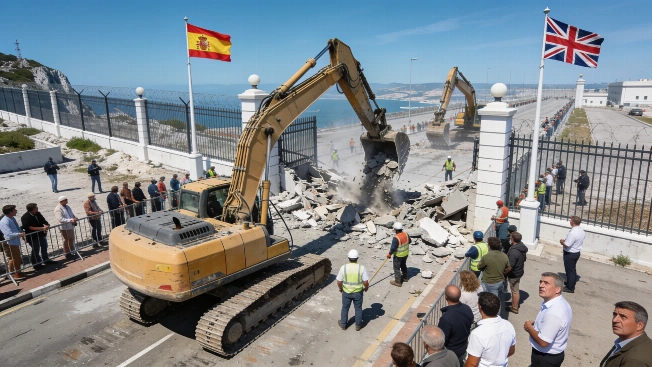 El derribo de la verja de Gibraltar marca un cambio histórico en la frontera Español.News