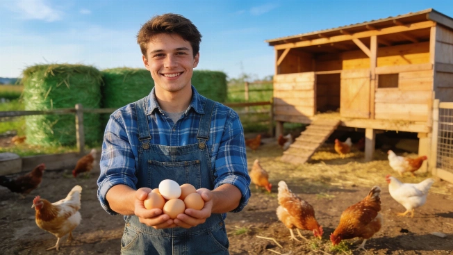 Un joven transforma 50 gallinas en una granja de éxito Español.News