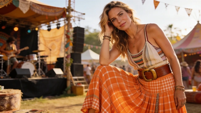 Elsa Pataky impulsa la falda boho de cuadros como clave de los festivales Español.News