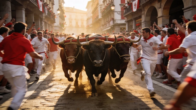 Ocho heridos y encierro veloz con toros de Miura en San Fermín Español.News