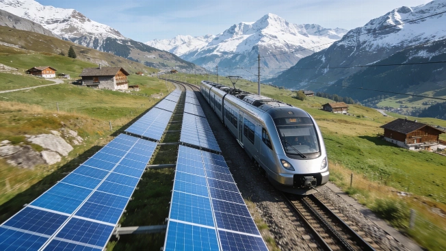 Suiza convierte las vías del tren en energía solar Español.News