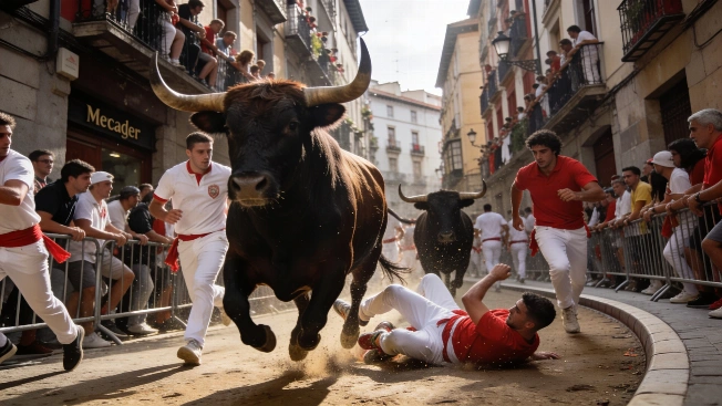 Toros de Álvaro Núñez protagonizan un encierro veloz y peligroso en Pamplona Español.News