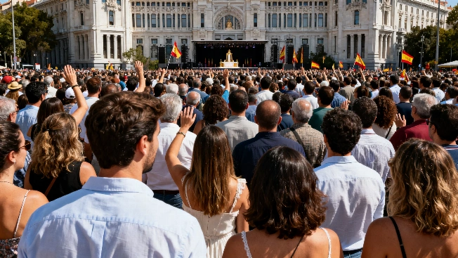 Un servicio religioso histórico se celebró en la plaza frente al ayuntamiento de la capital Español.News